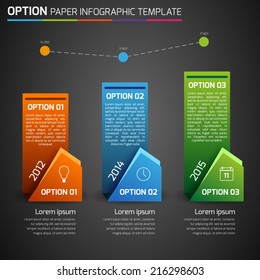 One,two,three - option business info graphic, dark background