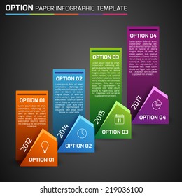 One,two,three,four - option business info graphic, dark background