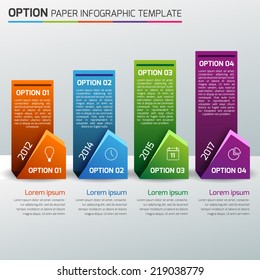 One,two,three,four - option business info graphic, light background