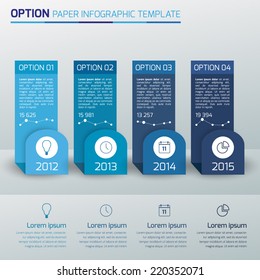 One,two,three,four - option business info graphic,light, blue