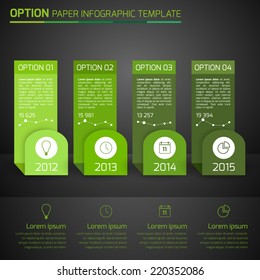 One,two,three,four - option business info graphic,light, green