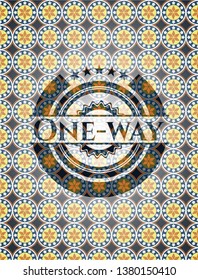 One-way arabesque emblem background. arabic decoration.