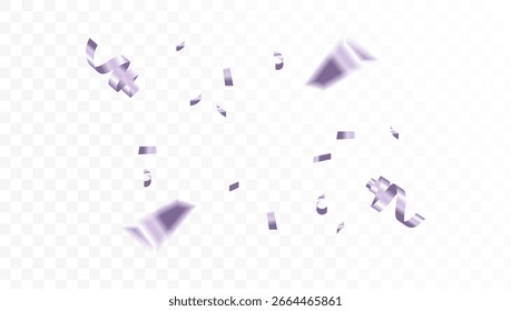 onfetti explosion on a transparent background. purple colorful gradations.modern background,blur confetti.Vector illustration