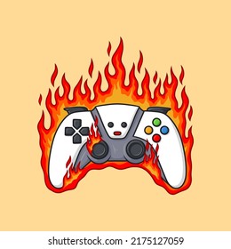 Onfire joystick game Illustration Controller Burn Vector