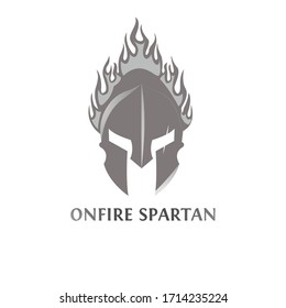 Onfire Silver Spartan vector logo design templates