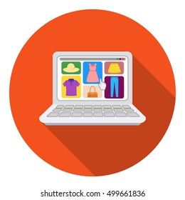Onflat shopping icon in flat style isolated on white background. E-commerce symbol stock vector illustration.
