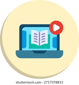 Icono de estilo de círculo plano del curso de OnGlyph