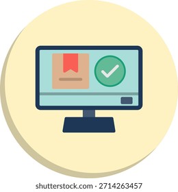 Icono de estilo de círculo plano de pedido de glifo