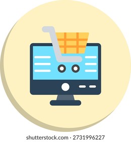 Icono de estilo de círculo plano de compras OnGlyph