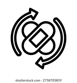 ongoing care line icon illustration vector graphic. Simple element illustration vector graphic, suitable for app, websites, and presentations isolated on white background