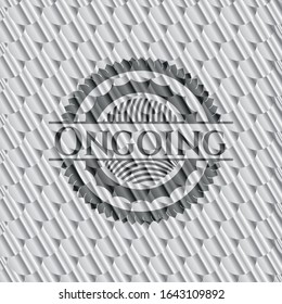 Ongoing silver shiny badge. Scales pattern. Vector Illustration. Detailed.