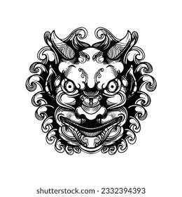 diseño de ilustración de demonio oni