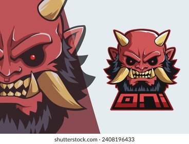 Oni demon logo vector for gaming sport team