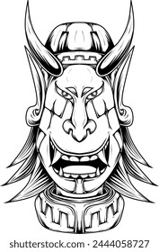 Oni devil character design 20240401 format vector black white