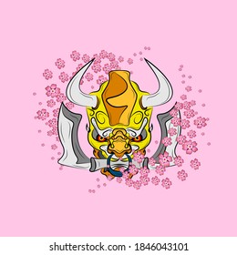 oni or devil mask illustration design for sukajan is mean japan traditional cloth or t-shirt with digital hand drawn Embroidery Men T-shirts Summer Casual Short Sleeve Hip Hop T Shirt Streetwear