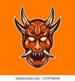 oni devil mask vector illustration design