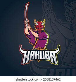 oni esport mascot logo vector illustration