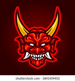 Máscara de cara de Oni para logotipo