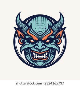 Oni Hannya mask design Embrace the power of Japanese folklore with this striking illustration. Convey intensity and mystery in your logo or artwork