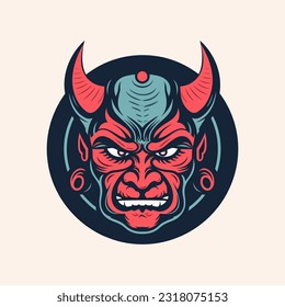 Oni Hannya mask illustration A captivating blend of traditional and fierce, symbolizing strength and passion. Perfect for bold branding and designs