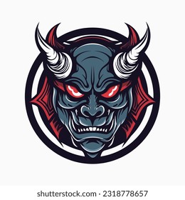 Oni Hannya mask illustration A captivating blend of traditional and fierce, symbolizing strength and passion. Perfect for bold branding and designs