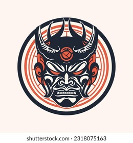 Oni Hannya mask logo Infuse your brand with the essence of mythology and protection. Craft an unforgettable image that commands attention