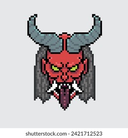arte de píxeles del demonio de japón