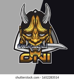 oni, japan mask esport logo