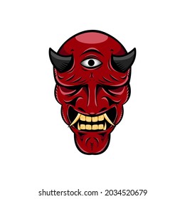 Oni japanese devil mask, Vector illustration eps.10