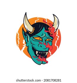 Oni japanese devil mask, Vector illustration eps.10