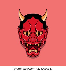Oni japanese devil mask, Vector illustration eps.10