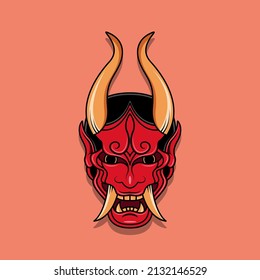 Oni japanese devil mask, Vector illustration eps.10