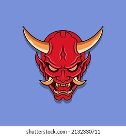 Oni japanese devil mask, Vector illustration eps.10