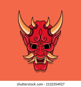 Oni japanese devil mask, Vector illustration eps.10