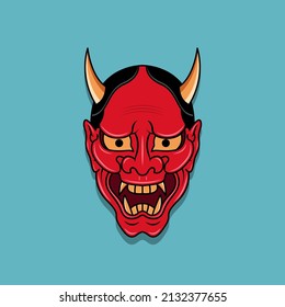 Oni japanese devil mask, Vector illustration eps.10