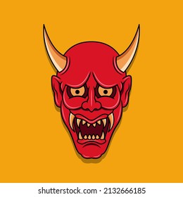 Oni japanese devil mask, Vector illustration eps.10