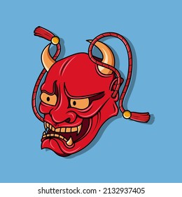 Oni japanese devil mask, Vector illustration eps.10