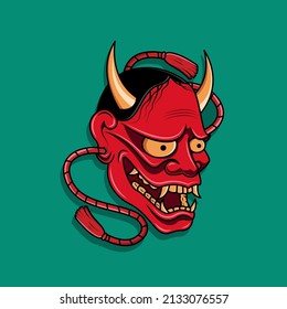 Oni japanese devil mask, Vector illustration eps.10