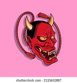 Oni japanese devil mask, Vector illustration eps.10