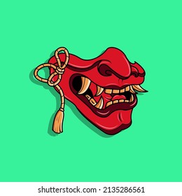 Oni japanese devil mask, Vector illustration eps.10