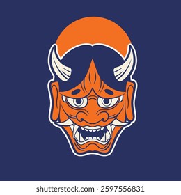 Oni japanese devil mask, Vector illustration	
