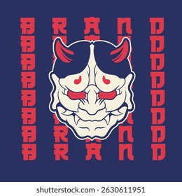 Oni japanese devil mask, Vector illustration	
