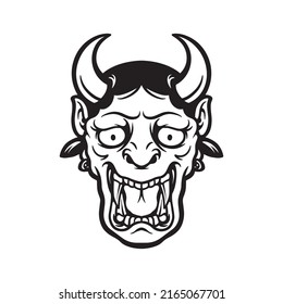 Oni japanese illustration line art. vector design. perfect used logo,icon or etc