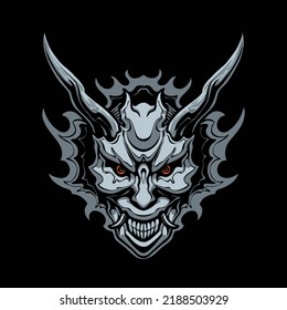 oni japanese mask illustration vector