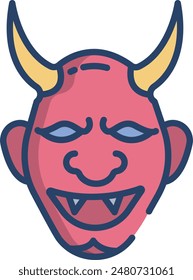 Oni linear color illustration icon