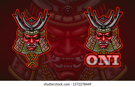 Oni mascot esport logo design. 