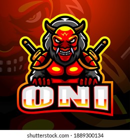 Oni mascot esport logo design