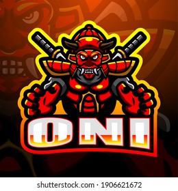 Oni mascot esport logo design