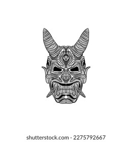 Oni mask artwork style illustration creative design