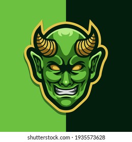 Oni Mask Demon Japanese Mascot Logo Esport Illustration